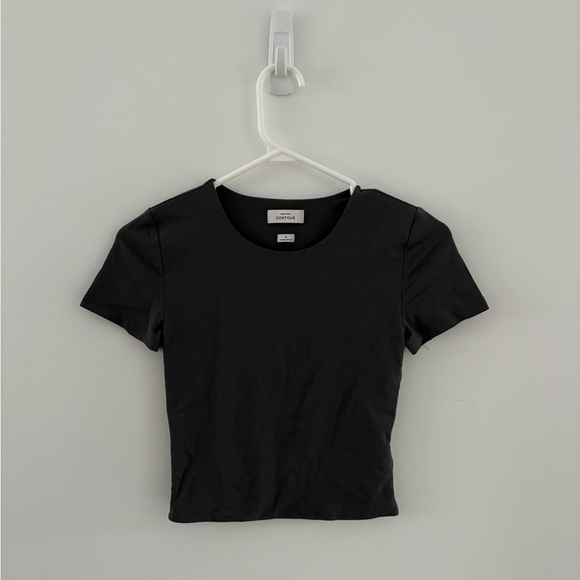 Aritzia Babaton Charcoal Contour Crew Cropped T-Shirt - Picture 3 of 6